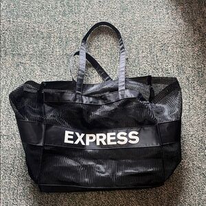 Express Black Mesh Carryall Bag